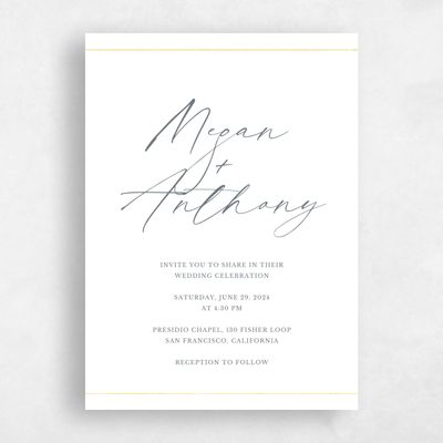 White Wedding Invitation - Sheffield Portrait