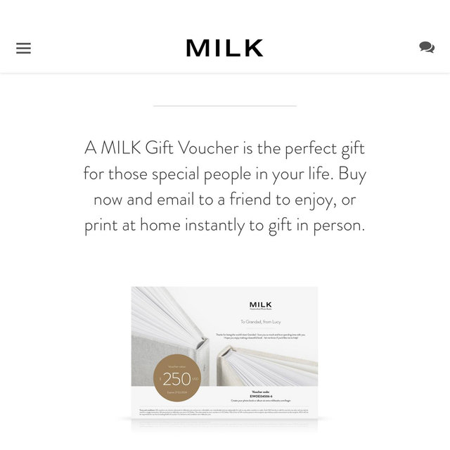 Milk book Gift Vouchers