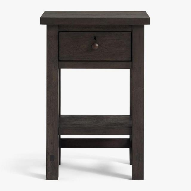 Farmhouse 18" Mini Nightstand, Charcoal