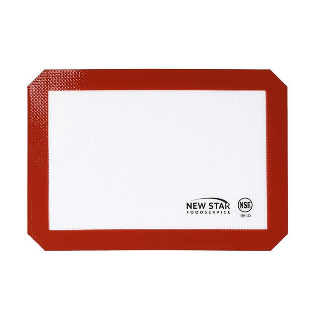 New Star Foodservice 36633 Commercial Grade Silicone Baking Mat Non-Stick Pan Liner, Quarter Size, 8 x 12, Red/White