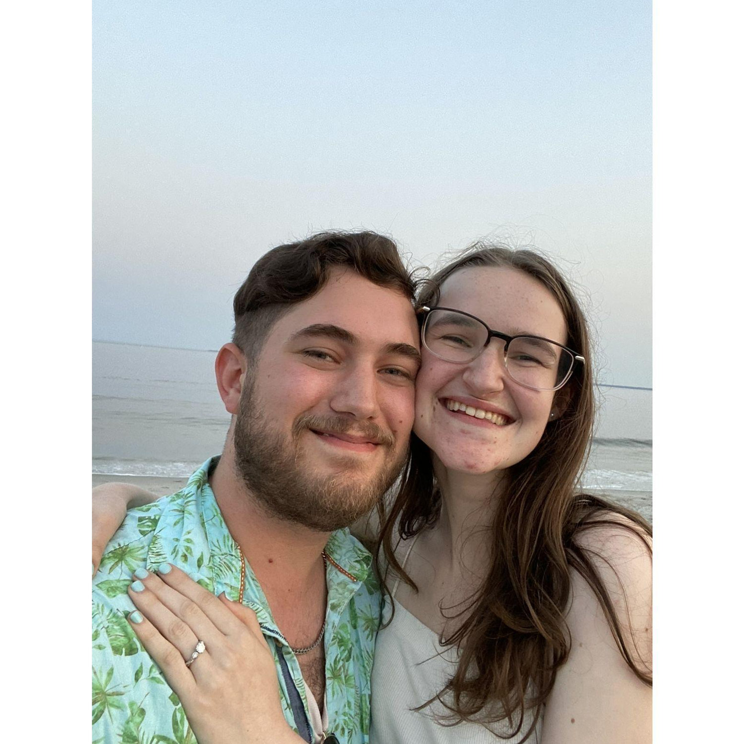 Right after the proposal at Pine Point Beach