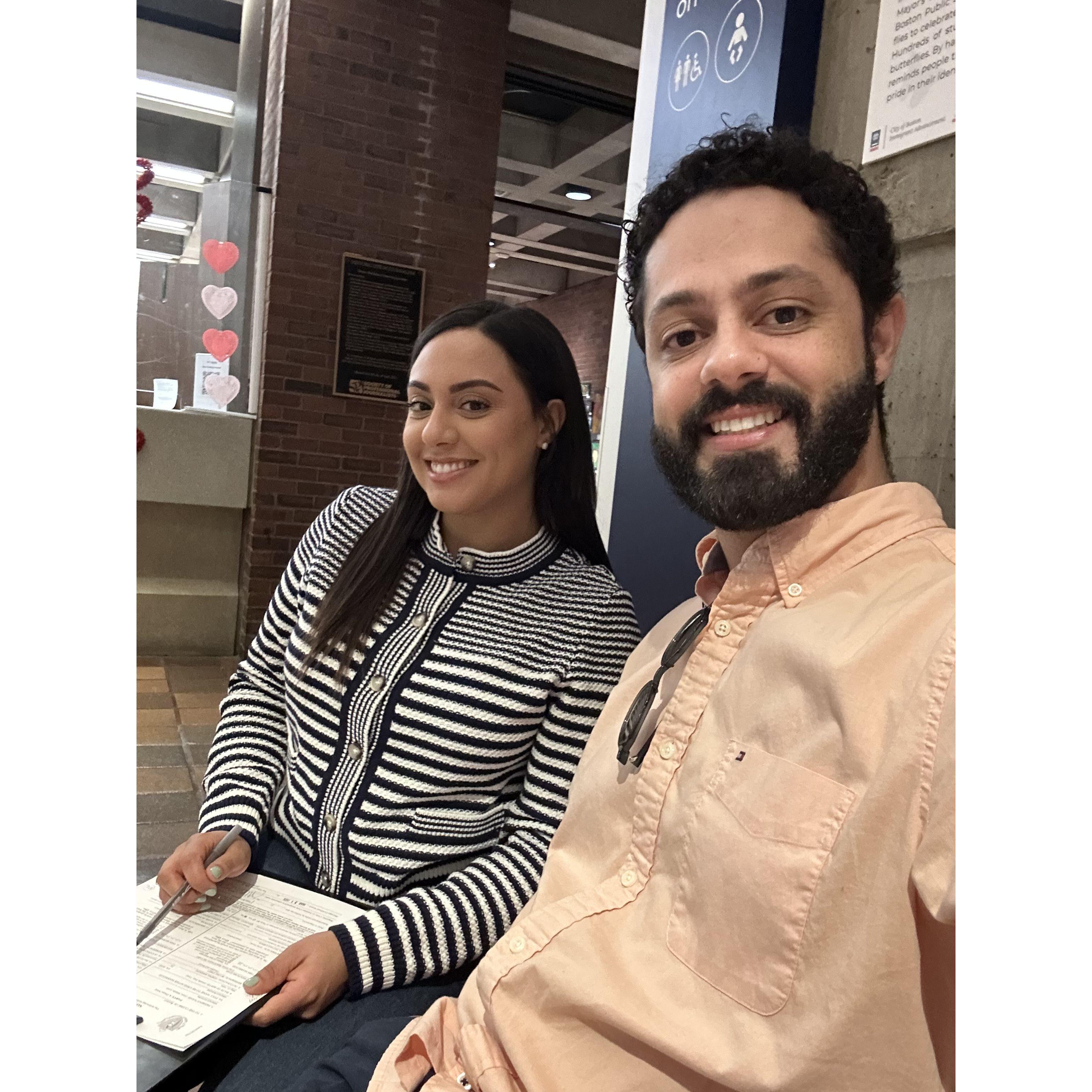 Signing our marriage license!