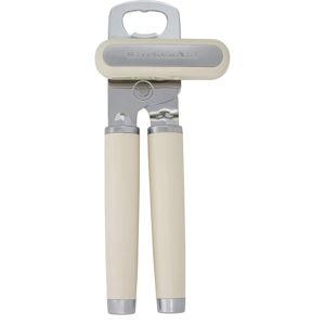 KitchenAid Classic Multifunction Can Opener and Bottle Opener Easy to Use, Razor Sharp Stainless Steel Cutting Wheel, Soft Ergonomic Handles, Almond Cream