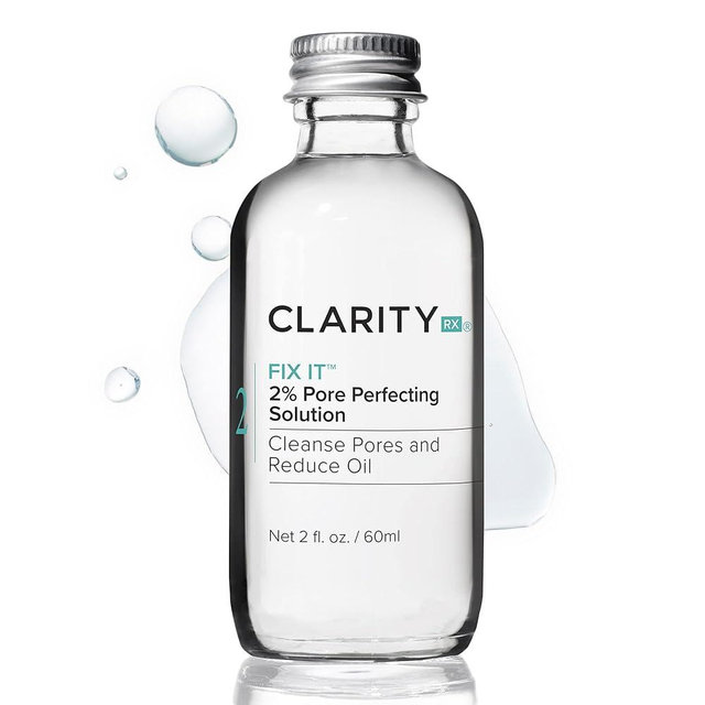 ClarityRx Fix It 2% Pore Perfecting Solution with Salicylic Acid for Acne-Prone & Oily Skin, Natural and Plant Based