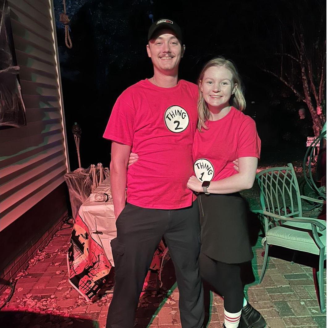 Halloween party with Brandon's friends in 2022.