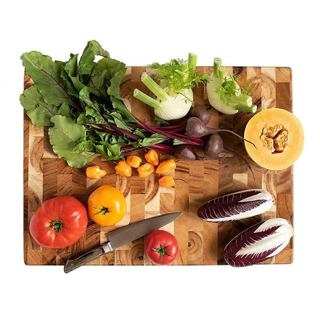 Villa Acacia Extra Large Butcher Block - 24x18 Inch, 2" Thick Wooden Cutting Board