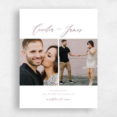 Deep Magenta, Purple Wedding Save the Date - Seville Multiphoto