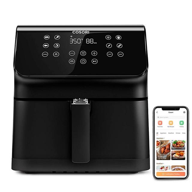 COSORI Smart Air Fryer(100 Recipes) 12-in-1 Large XL Oven with Upgrade Customizable 10 Presets & Shake Reminder, Preheat, Keep Warm, Works with Alexa & Google Assistant, 5.8QT, WiFi-Black