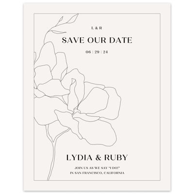 Light Oatmeal, Beige Wedding Digital Save the Date - Linwood Portrait