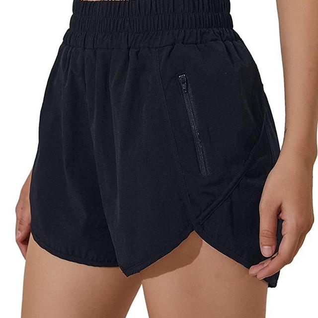 Blooming Jelly Womens High Waisted Running Shorts Athletic Workout Shorts Quick Dry Pants with Zipper Pocket