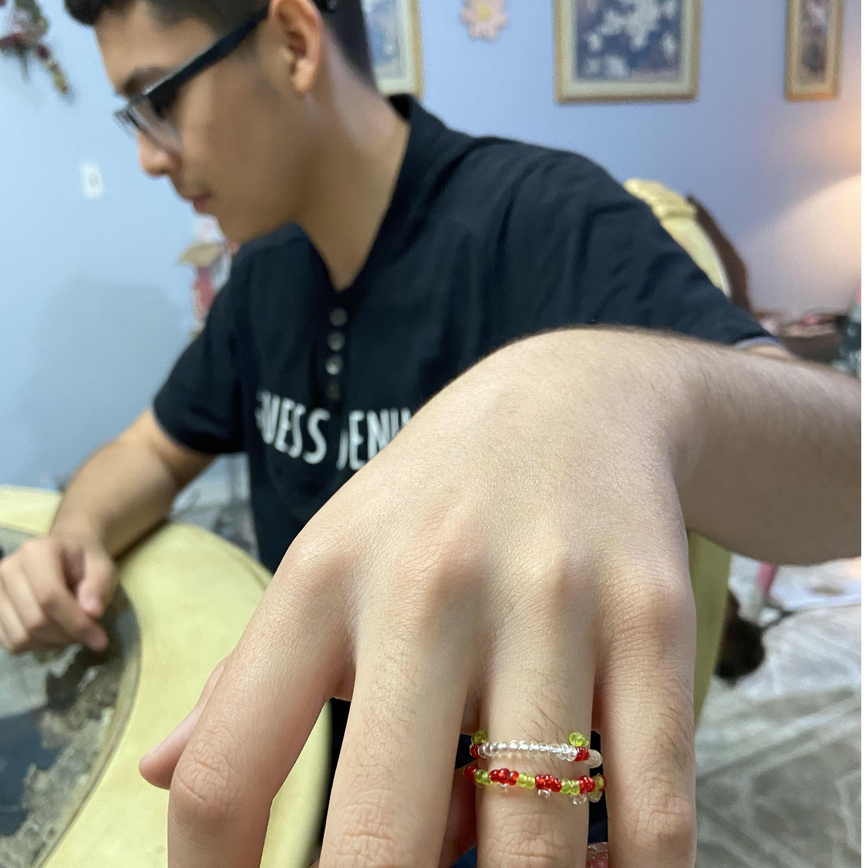 This was our first date before officially dating. We made some beaded rings and bracelets he didn’t know it then but technically we where already engaged since he accepted my ring