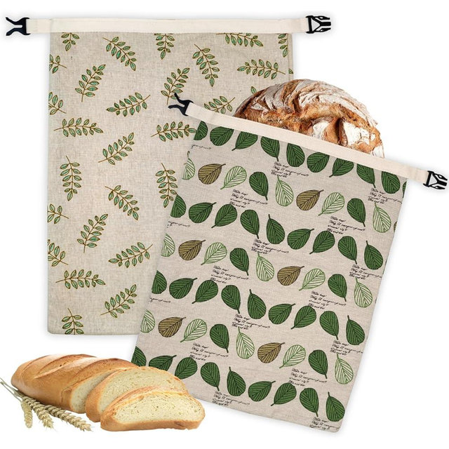 2 Pack Beeswax Bread Bags for Homemade Bread with Zipper, Large 13x17'' Reusable Beeswax Sourdough Bread Storage Bag, Keep Loaves Fresh Longer, Freezer Safe & Airtight, Natural, Zero Waste