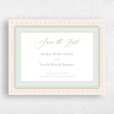 Mint, Green Wedding Save the Date - Pyaar Landscape