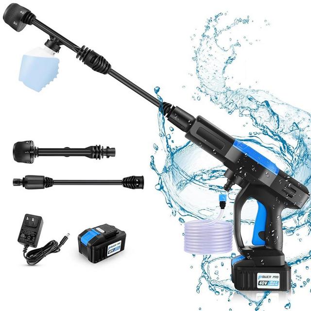 Homdox 960PSI Cordless Pressure Washer w/ 40V Battery, Cordless Power Washer Battery Powered, Portable Pressure Washer w/ 6-in-1 Nozzle, Soap Container, Charger Included (Black&Blue)