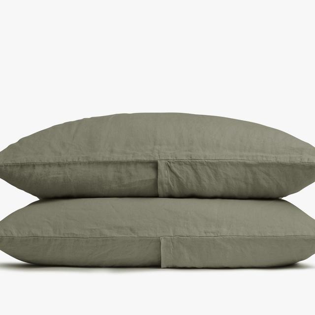 Linen Pillowcase Set - Moss