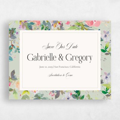 Grassy Sage, Green Wedding Save the Date - Addison Landscape