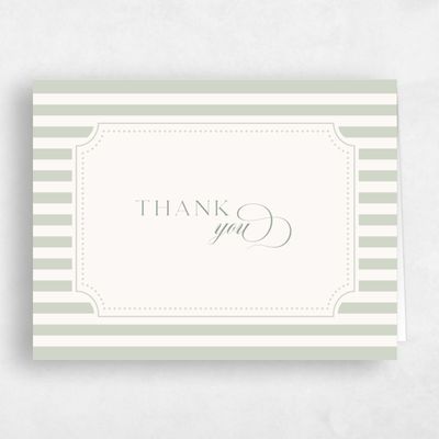 Green Non-Photo Wedding Thank You - Plateau Landscape