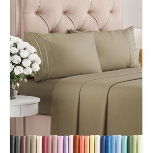 Queen Sheet Set - Comfy Breathable & Cooling Bed Sheets Set- Khaki