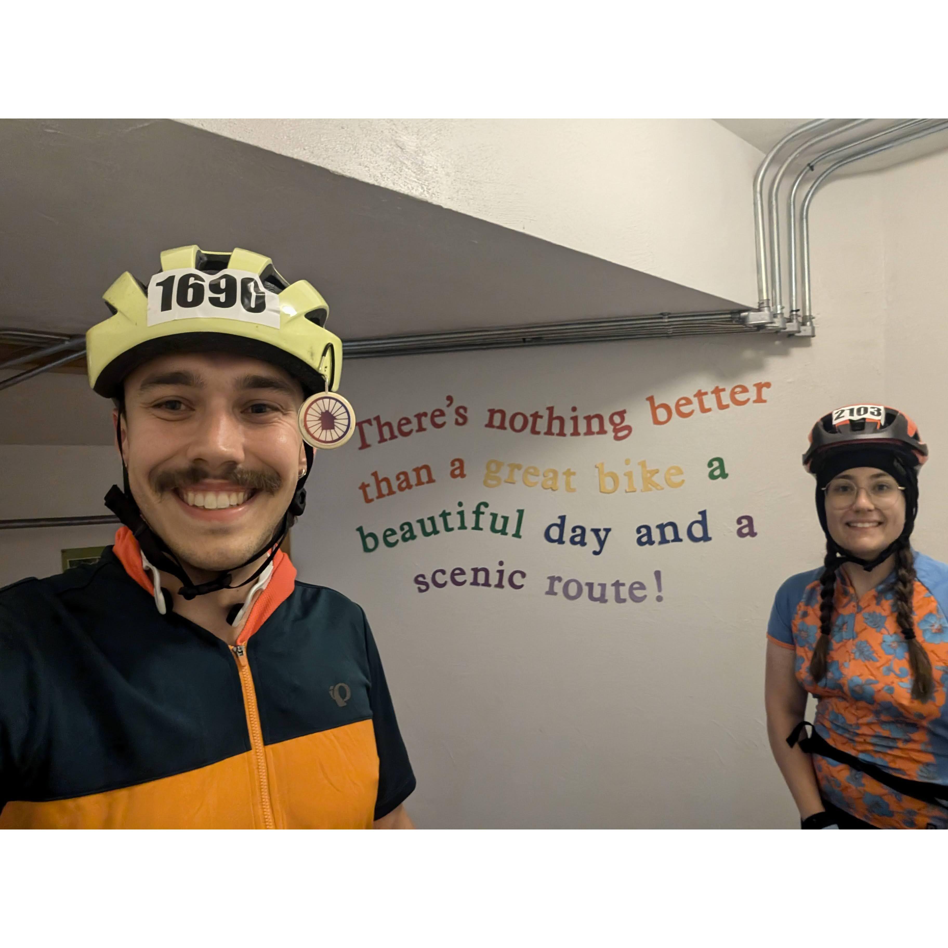 leaving from Centralia, WA on our second day of the Seattle to Portland bike ride