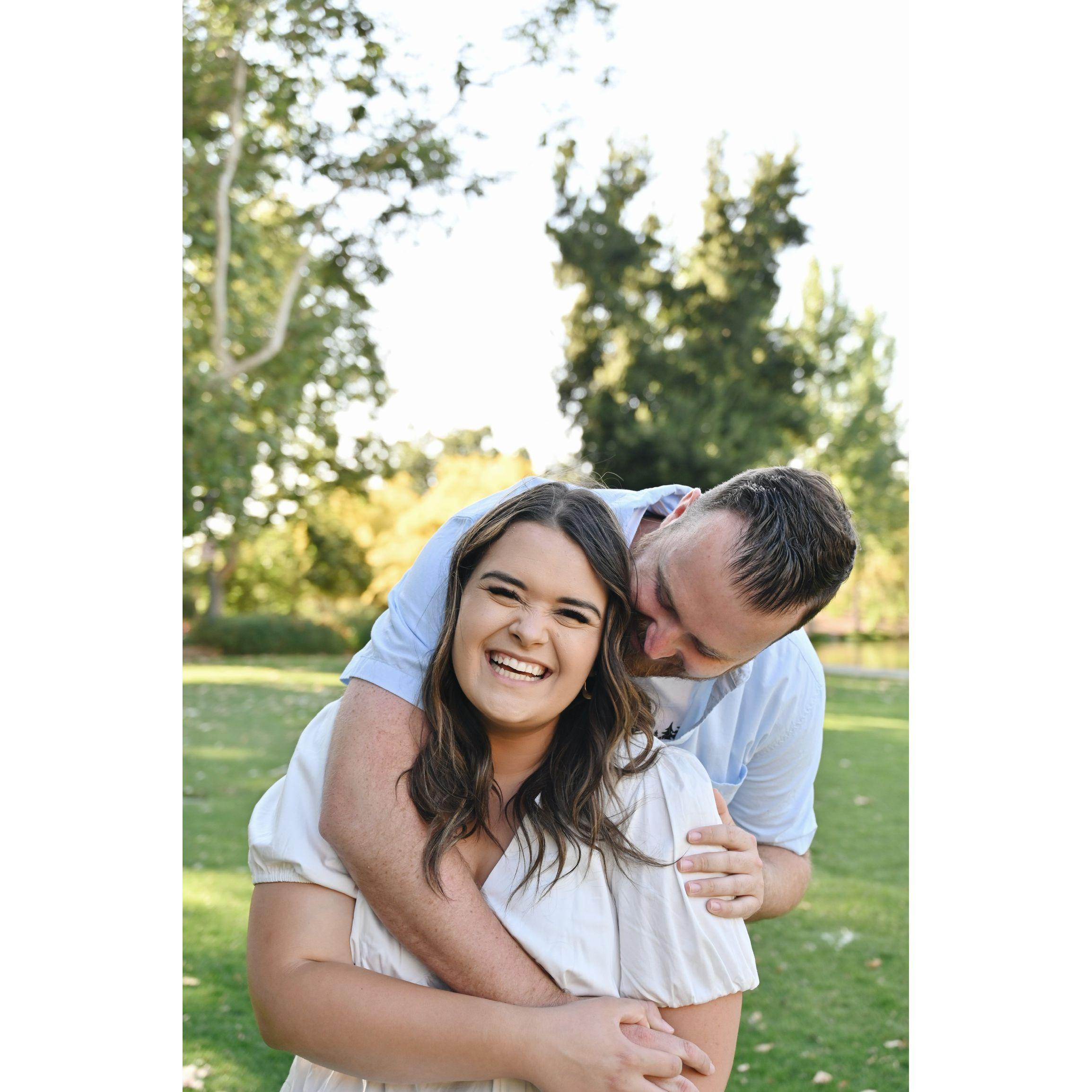 Kyle making Lauren laugh during their Engagement Photo Session.