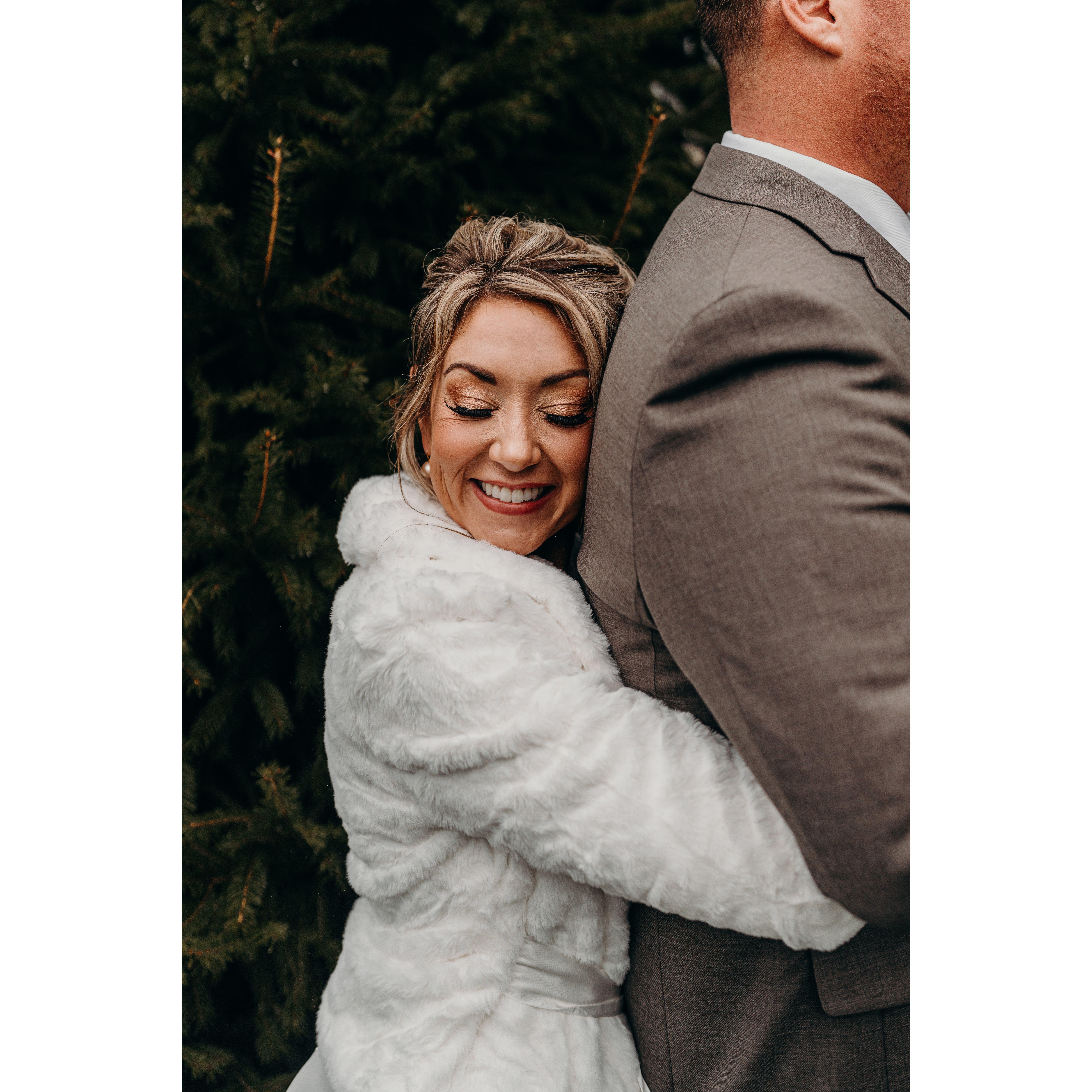 We didn't do a first look, but we did a first hug!