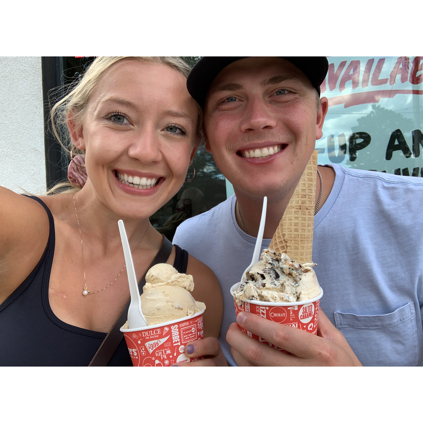 Ice cream at Izzy's in the summer or 2020.