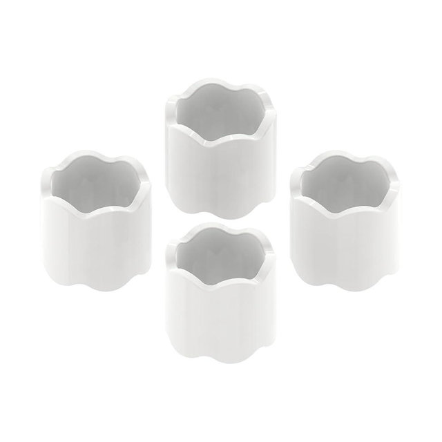 GRAHAM DESIGN Scalloped Acrylic Napkin Rings Set of 4 (White) – Elegant Decorative Napkin Holders for Dining Table, Modern Entertaining & Party Accessories, Housewarming Gift
