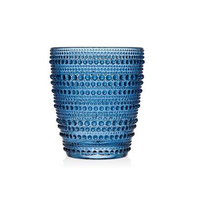 Lumina Hobnail Double Old Fashioned Glasses in Blue (Set of 4)
