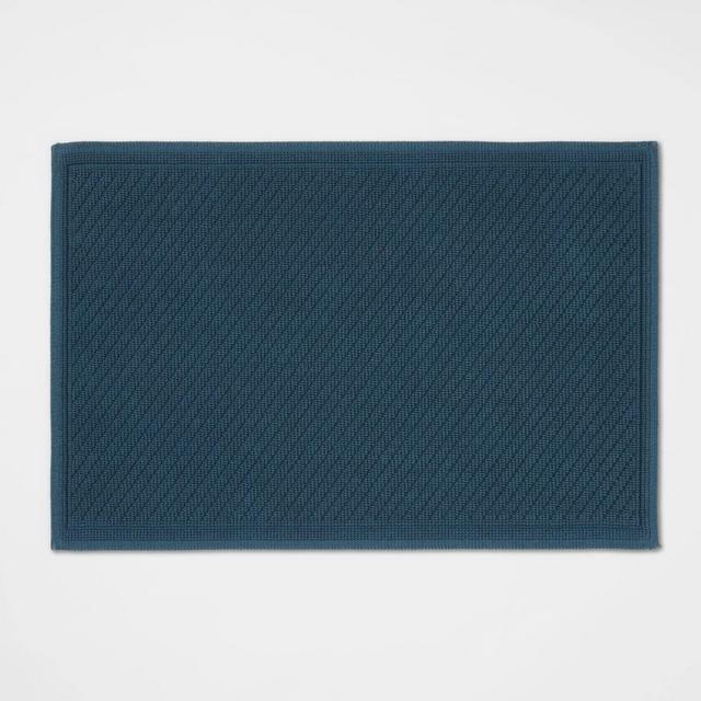 21"x30" Performance Solid Cotton Bath Mat Teal - Threshold™