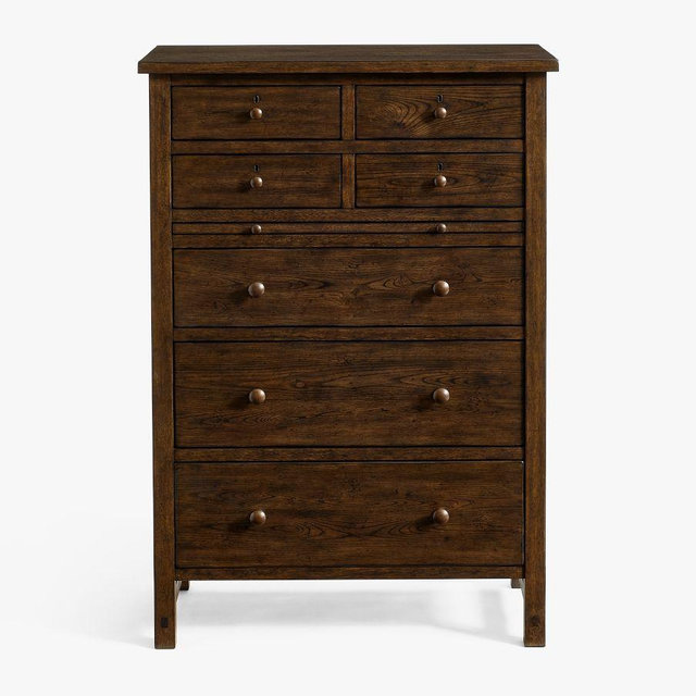 Farmhouse 7-Drawer Tall Dresser, Sienna Brown