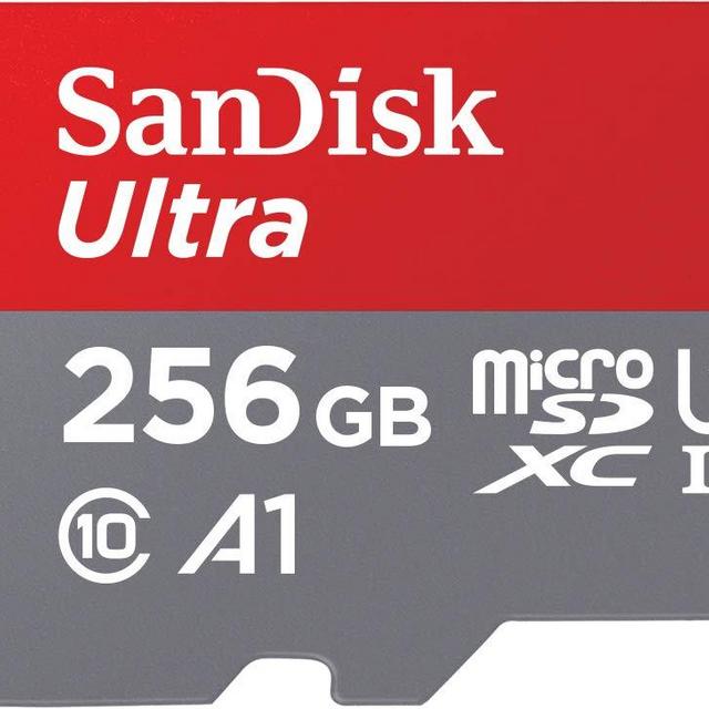 SanDisk 256GB Ultra MicroSDXC UHS-I Memory Card with Adapter - 120MB/s, C10, U1, Full HD, A1, Micro SD Card - SDSQUA4-256G-GN6MA