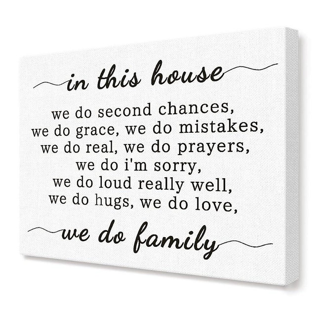 LISTNGBO In This House Canvas Wall Art,Inspirational Family House Quotes Canvas Painting Wall Decor for Home Farmhouse Bedroom