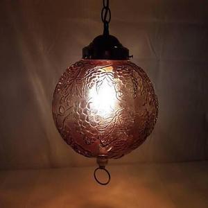 Vintage 1970s Hanging Glass Globe Swag Light