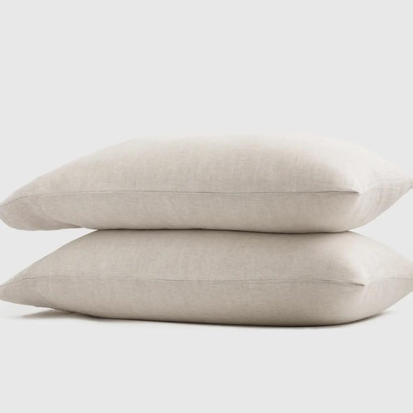 European Linen Pillowcase Set - Natural Chambray