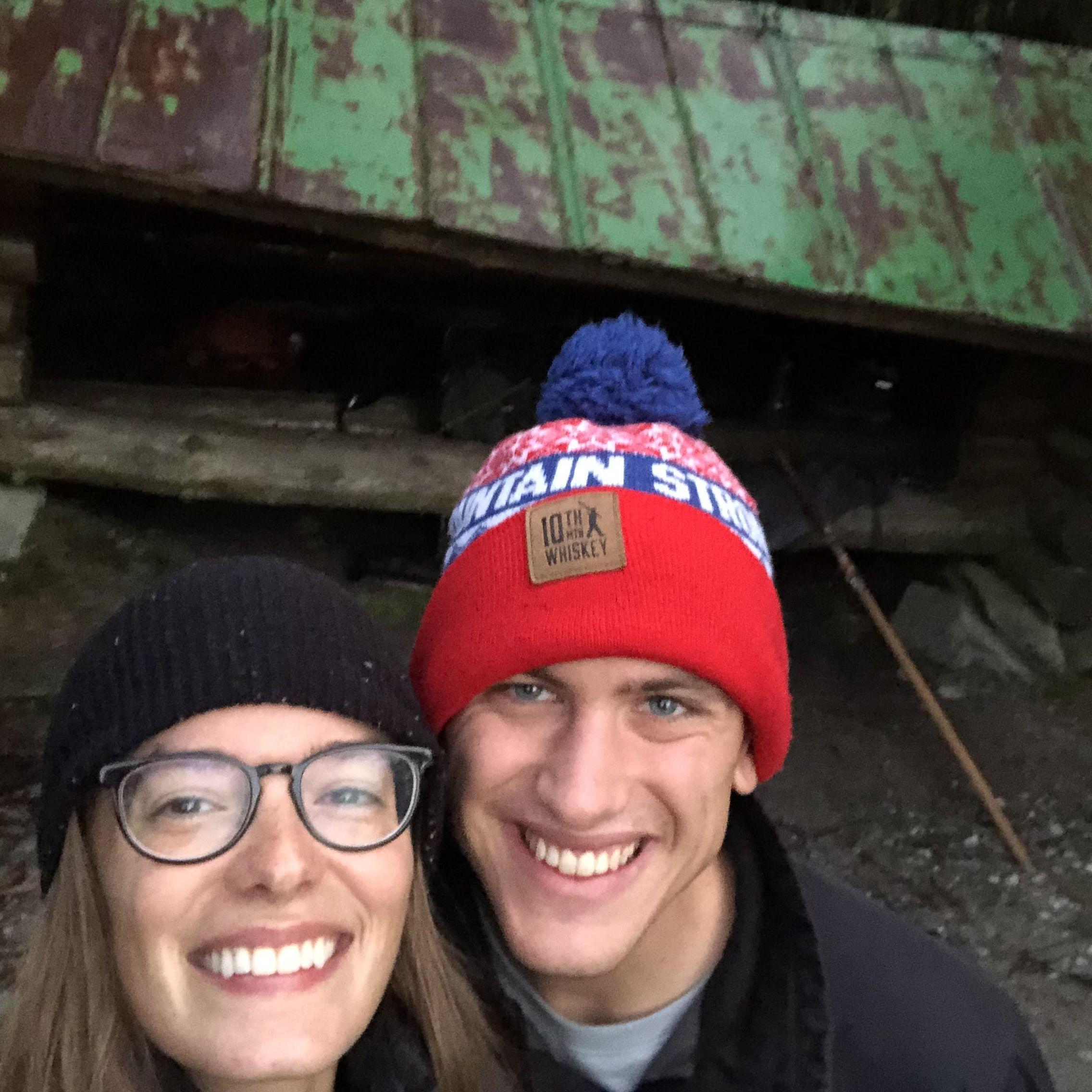 The hike-in campsite on Grandfather Mtn in 40 degree weather where Sam forgot her sleeping bag (2019).