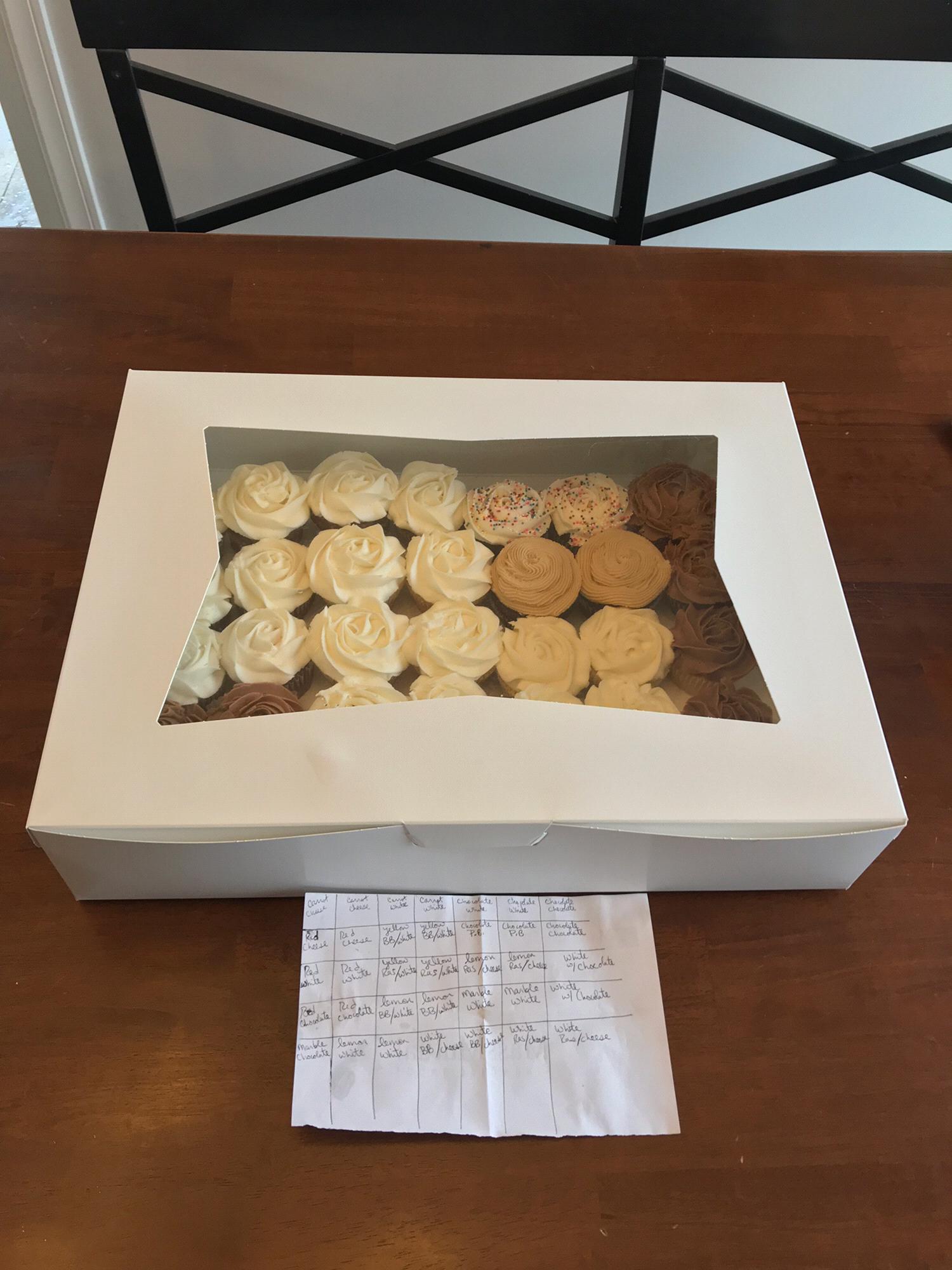 Cupcake flavors we tasted!