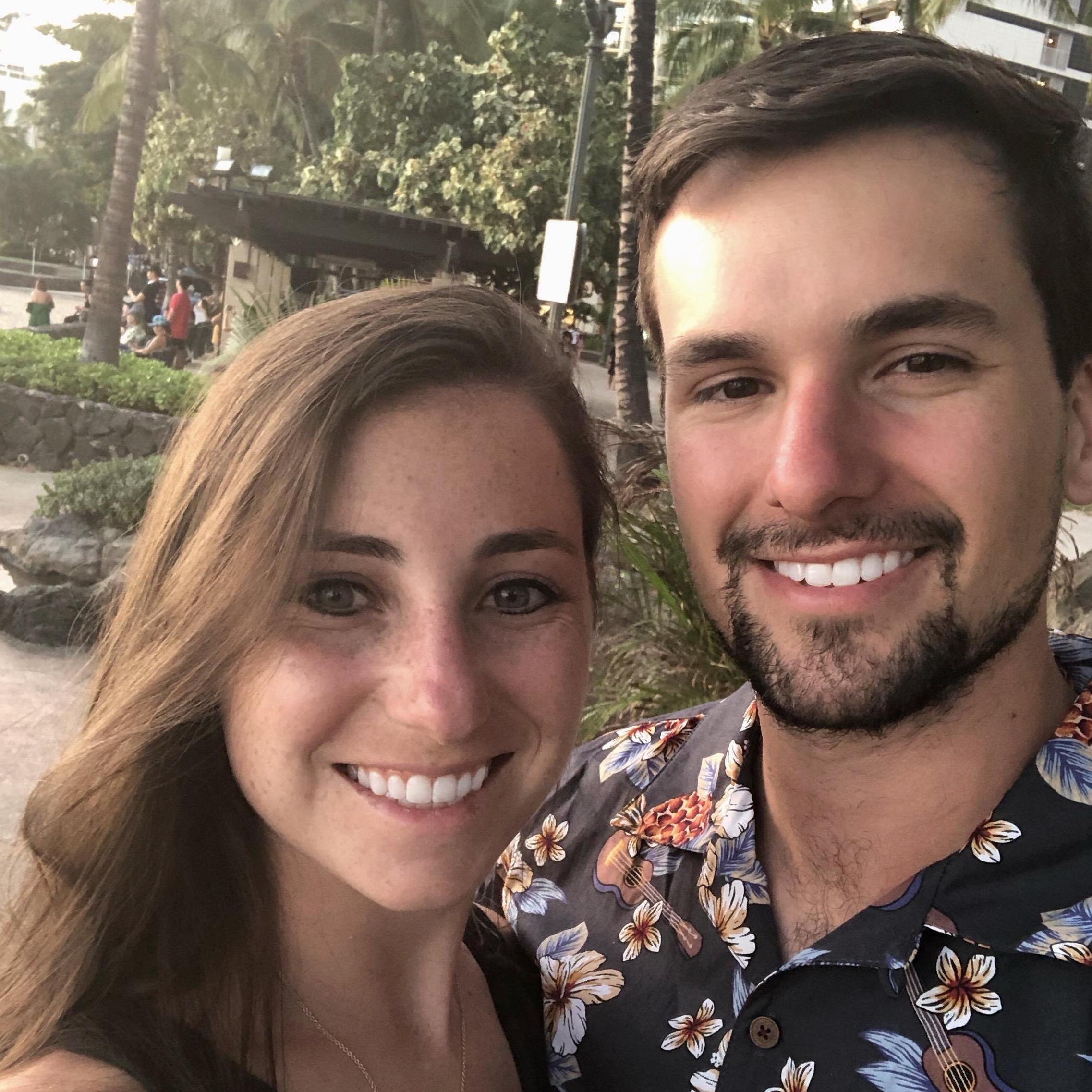 Date night in Oahu 2019. Cameron loved that he could get away with wearing the tackiest Hawaiian shirts during this trip!