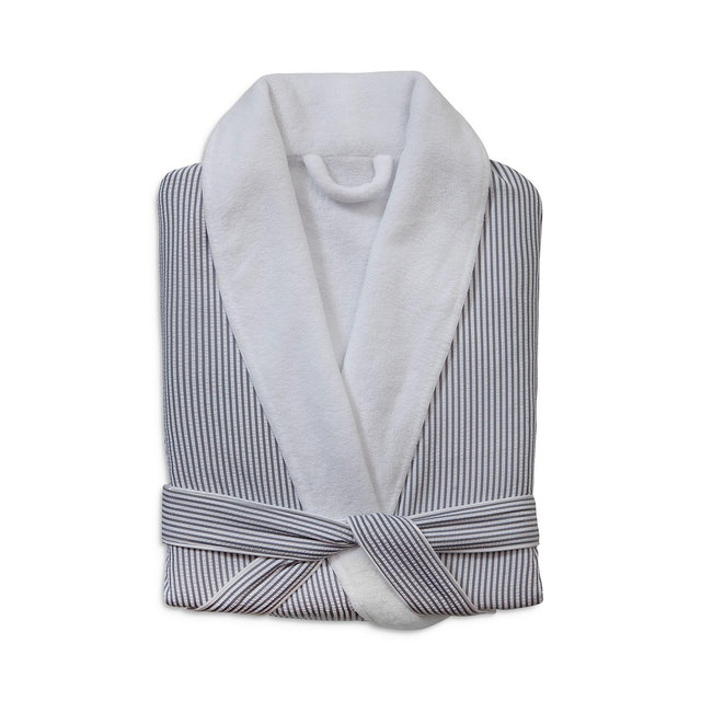 Kassatex Fleece Lined Seersucker Bathrobe