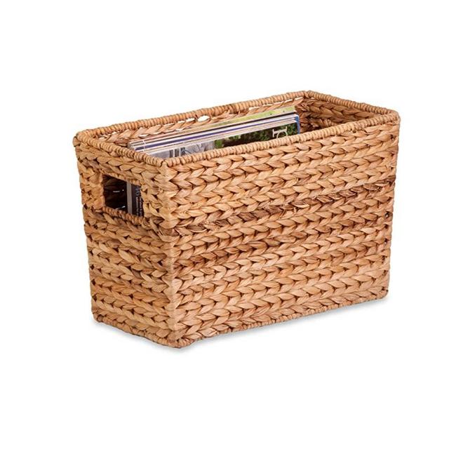Honey-Can-Do STO-02883 Magazine Water Hyacinth Basket, 15.5 L x 5.3 W x 10 H in