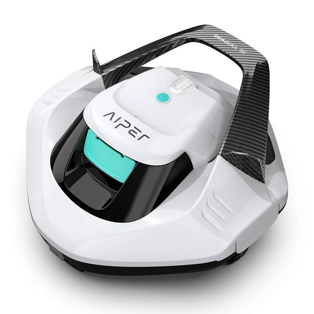 AIPER Seagull SE Cordless Robotic Pool Cleaner, Above Ground Pool Vacuum with LED Indicator, Lasts 90 Mins, Self-Parking, Ideal for Flat Pools up to 860 sq.ft