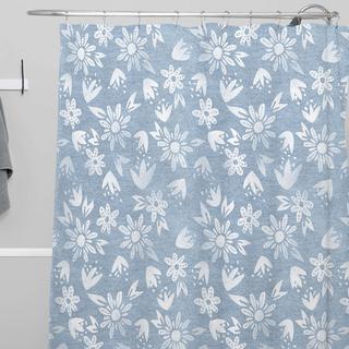 Erinn Floral Chambray Shower Curtain