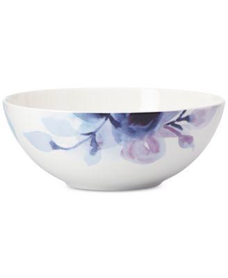 Lenox - Indigo Watercolor Floral Porcelain Serving Bowl, Created for Macy's
