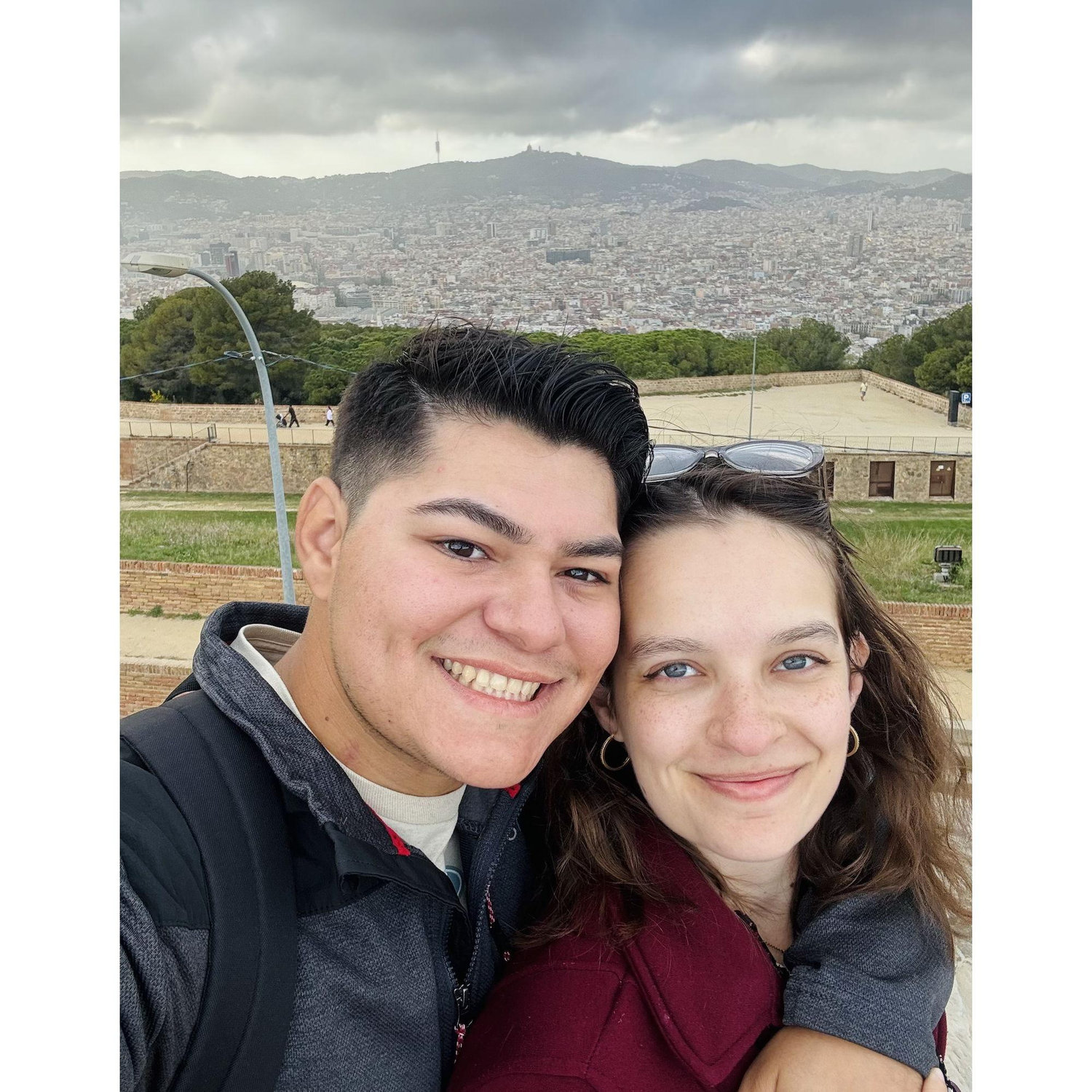 At Montjuic Castle. Views of the lively Barcelona port, sprawling city adventures, and daily empanadas.