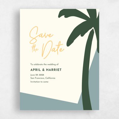 Green Wedding Save the Date - Bahia Portrait