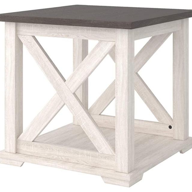 Signature Design by Ashley Dorrinson End Table, White/Brown