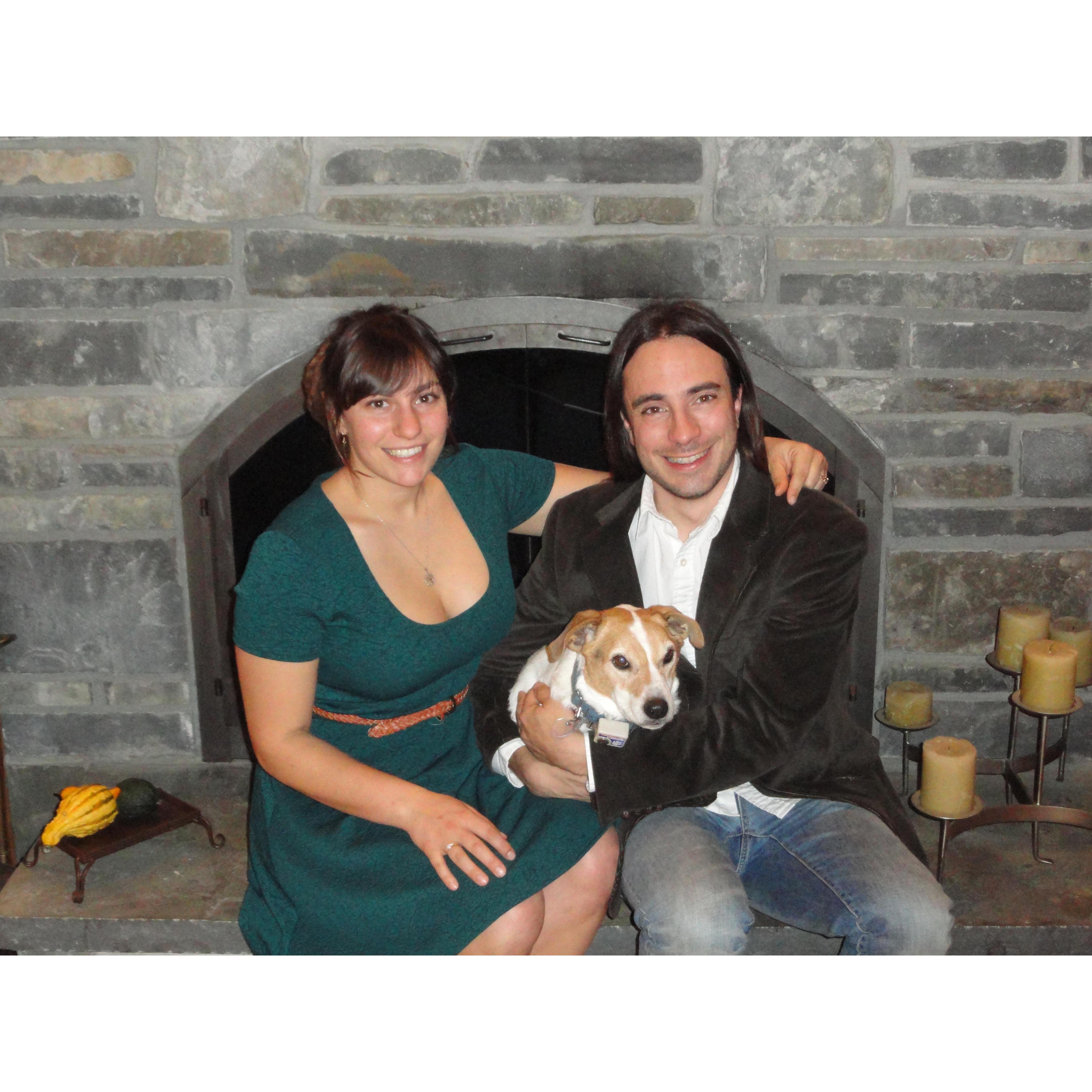 Thanksgiving, 2017 with our little dog, Maya