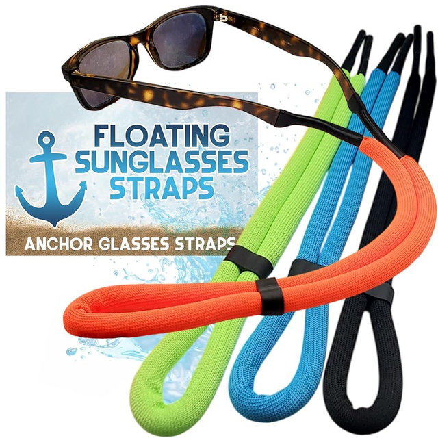 Floating Sunglasses Straps for Water – 4 Pack Buoyant Glasses Retainer for Men Women – Adjustable Floatable Eyewear Lanyard for Boating Kayaking Fishing Paddleboarding Beach Lake Pool