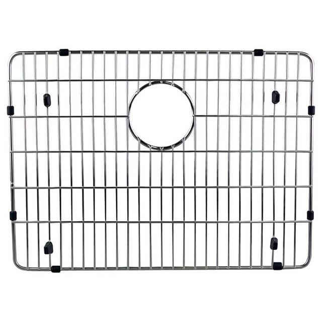 EBG1914 Stainless Steel Sink Grid Protectors Fit for Elkay Kitchen Sink, 19 x 14 Inch Bottom Protector Grid with Rear Drain for Single Bowl Kitchen Sink Bottom