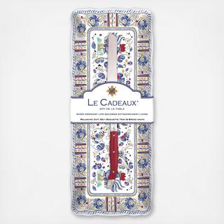 Rooster BPA Free Melamine Baguette Tray & Bread Knife