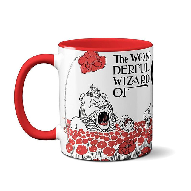 The Wonderful Wizard of Oz by Frank Baum Mug. Coffee Mug with Wizard of Oz Poppy field book design,Literature Mug, Book Mug, Bookish Mug, Book Lover Mug